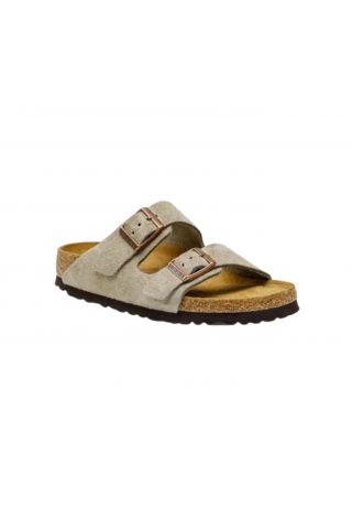 BIRKENSTOCK LEATHER ARIZONA S25 SFB LEVE TAUPE NORROW CORE ESSENTIAL UNISEX - 357543