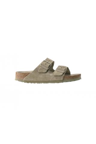 BIRKENSTOCK S25 LEATHER ARIZONA SFB LEVE FADED KHAKI NARROW SEASONAL GERMANY - 357364