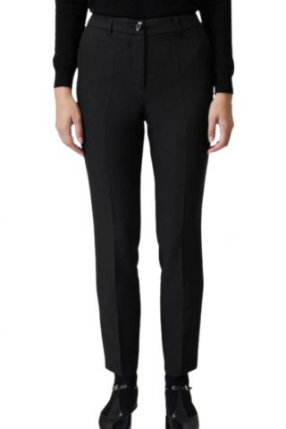 SARAH LAWRENCE TROUSERS COTTON CHINO 7/8 BLACK