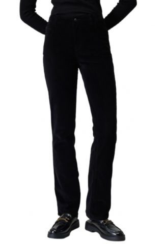 SARAH LAWRENCE TROUSER VELOUR 5 POCΚETS 96.5%COT,3.5%EL BLACK