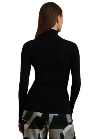 LAUREN RALPH LAUREN STRETCH COTTON MODL-L/S TURTLE NECK BLACK