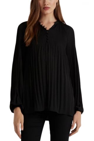 LAUREN RALPH LAUREN DRAPEY POLY GGT 122-TOP BLACK