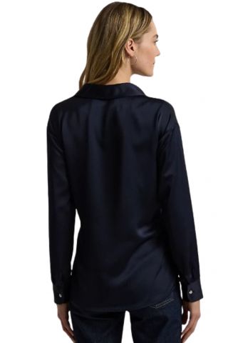 LAUREN RALPH LAUREN SHIRT WT CHARM-TOP NAVY BLUE