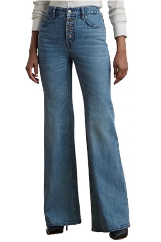 LAUREN RALPH LAUREN 3X1 RIGID DENIM JEAN MEDIUM BLUE