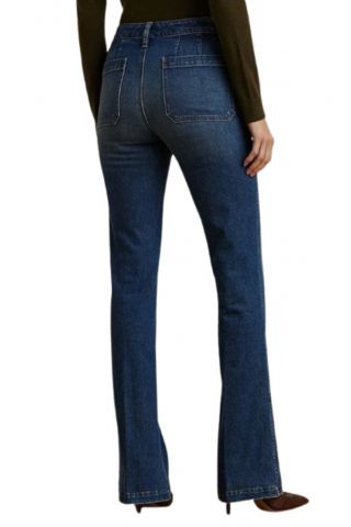 LAUREN RALPH LAUREN LOW STR DENIM-JEAN 100% COTTON MEDIUM BLUE