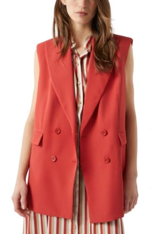 PENNYBLACK TUCANO WAISTCOAT SLEEVELESS JACKET BRICK RED