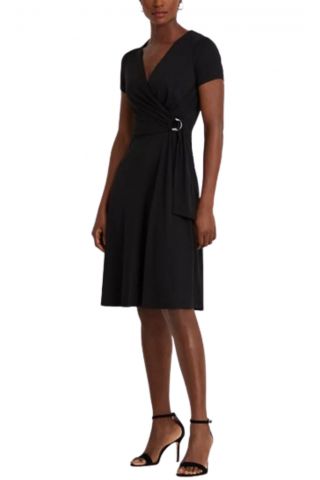 LAUREN RALPH LAUREN STR MATTE JERSEY-DRESS BLACK