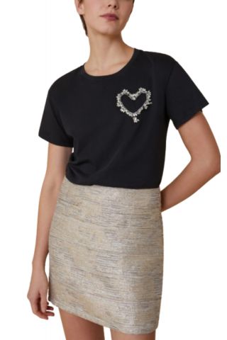 PENNYBLACK - SOLE T-SHIRT BLACK STRASS - 357603