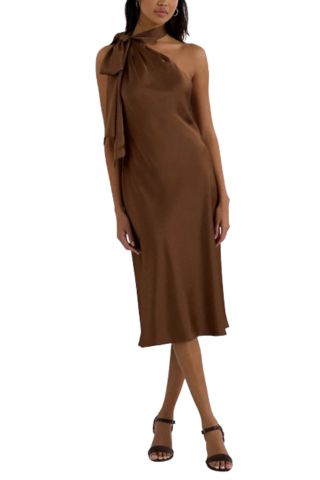 LAUREN RALPH LAUREN SHIRT WT CHARM-COCKTAIL DRESS TERRACOTTA