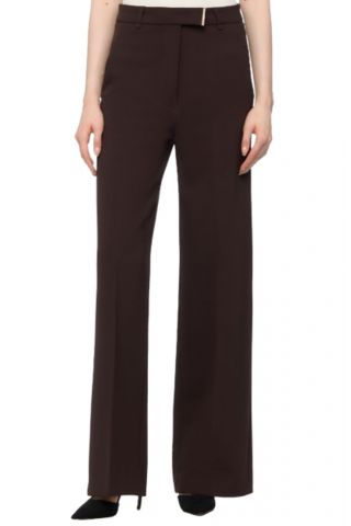 LIU JO BLACK CF4C57 PANT STRAIGHT DARK CHOCOLATE