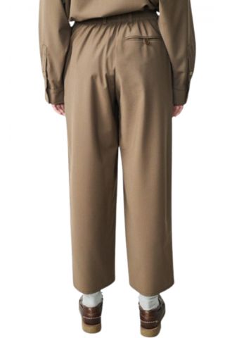 AMERICAN VINTAGE TROUSERS 53%POL,43%WOOL,4%EL CHECK BROWN