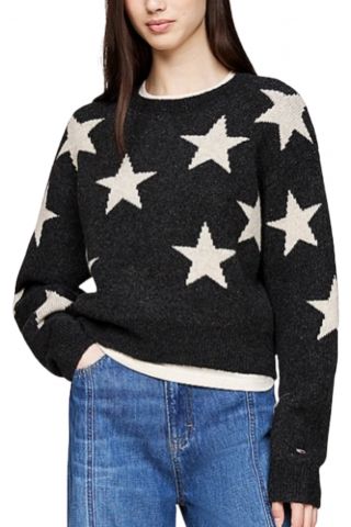 TOMMY HILFIGER - TJW STAR SWEATER BLACK MOUNTAIN STARDUST