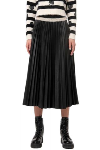 FRACOMINA MIDI SKIRT PLISSE BLACK