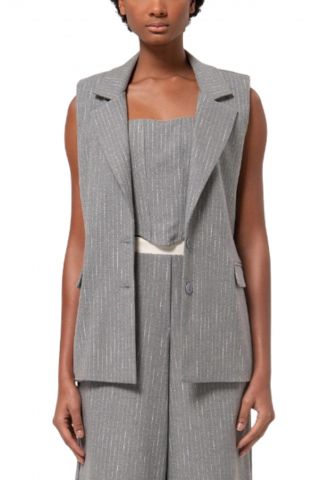 FRACOMINA LONG GILET GREY