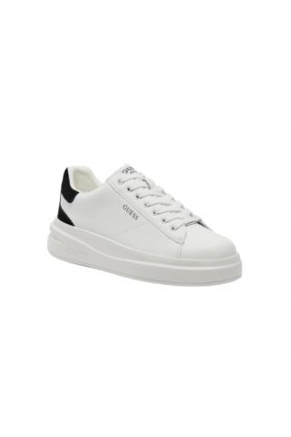 GUESS ELBINA LEATHER SNEAKERS WHITE WITH BLACK