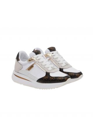 GUESS ENERGY3 WOMEN'S SNEAKERS WHITE-BROWN LOGO - 358198