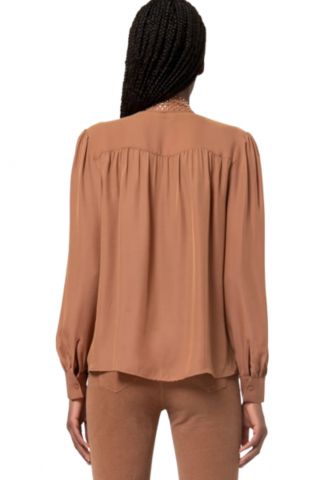 FRACOMINA REAL BOW NECK SHIRT CAMEL