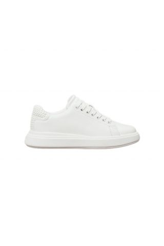 CALVIN KLEIN CUPSOLE LACE UP WOVEN LTH WHITE