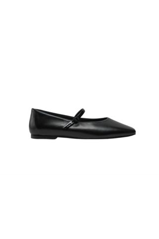 CALVIN KLEIN MARY JANE BALLERINA - LTH CK BLACK