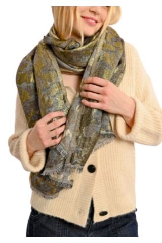 MOLLY BRACKEN LADIES WOVEN SCARF GOLD FRANCE