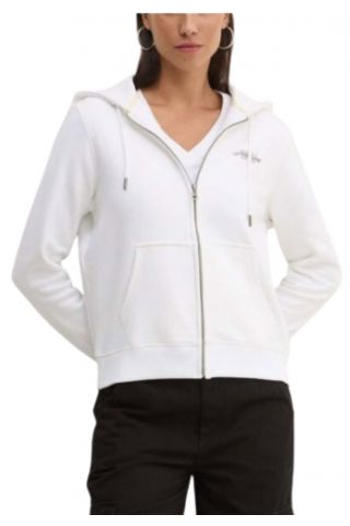 GUESS GJ ZIP HOOD REG MINI-ORGANIC CO/PL SOFT FLEECE 350 WHITE