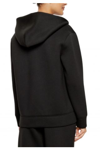 CALVIN KLEIN VISCOSE BONDED CK EMB ZIP HOODIE BLACK