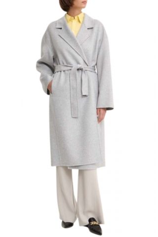 CALVIN KLEIN DF WOOL WRAP COAT PALE GREY HEATHER P68