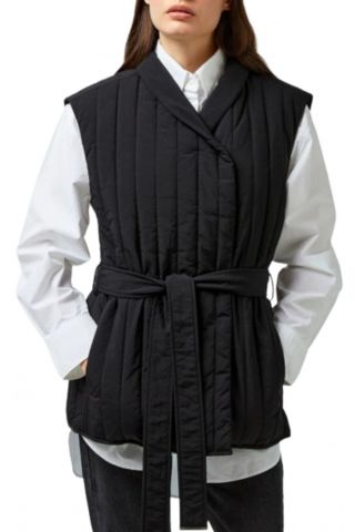 CALVIN KLEIN LW PADDED VERTICAL QUILT VEST BEH