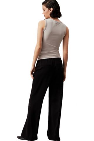 CALVIN KLEIN STRUCTURE TWILL WIDE LEG PANT BEH