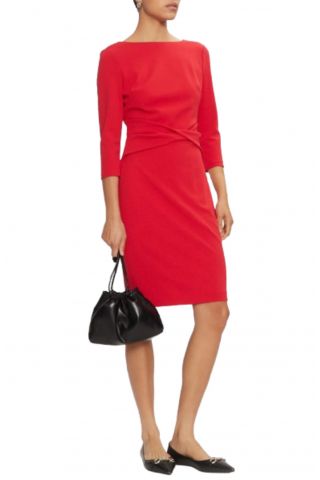 CALVIN KLEIN - SCUBA CREPE DRESS FRONT TWIST