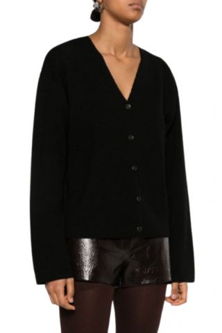 CALVIN KLEIN DF WOOL BLEND V-NECK CARDIGAN CK BLACK BEH