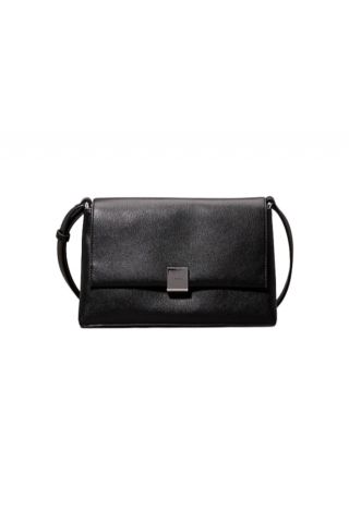 CALVIN KLEIN PLAQUE MEDIUM SHOULDER BAG BLACK - 357384