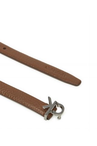 CALVIN KLEIN THIN BELT 1.5CM PEBBLE BROWN - 357379