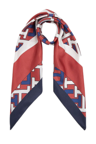 Iconic Monogram Square Scarf, BLUE, Tommy Hilfiger in 2023