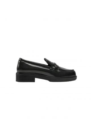 CALVIN KLEIN LOAFERS W/M BAR SAFF LTH BLACK BEH