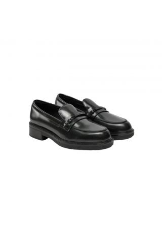 CALVIN KLEIN LOAFERS W/M BAR SAFF LTH BLACK BEH