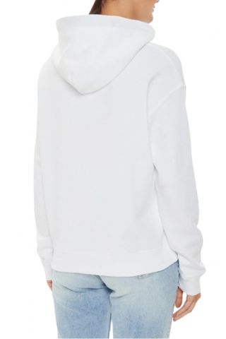 TOMMY HILFIGER TJW BXY LOGO DRAWCORD HOODIE EXT WHITE