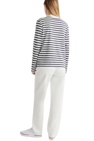 TOMMY HILFIGER MODERN REG STRIPE C-NK LS WHITE-DESERT SKY