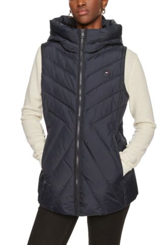 TOMMY HILFIGER CHEVRON MW DOWN VEST NAVY BLUE DW5