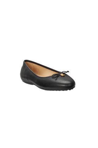 LAUREN RALPH LAUREN 100% COW LEATHER CU JAYNA DRIVER-FLATS-BALLET BLACK