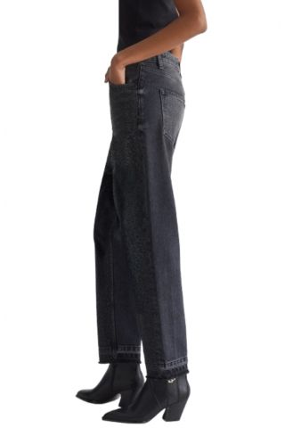 LIU JO DENIM PANT UF4D07 ECS CROPPED STRAIGHT H.W. BLACK