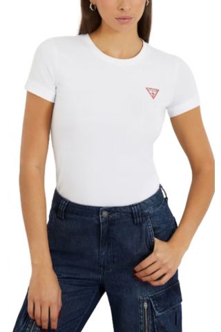 GUESS SS CN MINI TRIANGLE TEE T-SHIRT WHITE