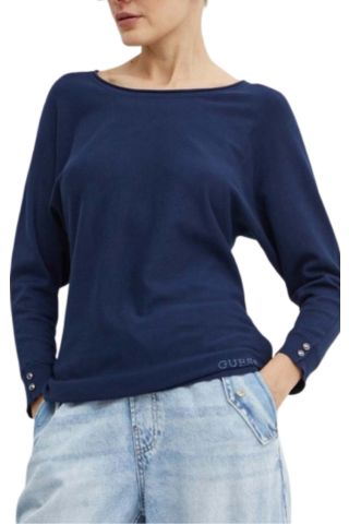 GUESS ADELE BAT SLEEVE SWTR DARK BLUE