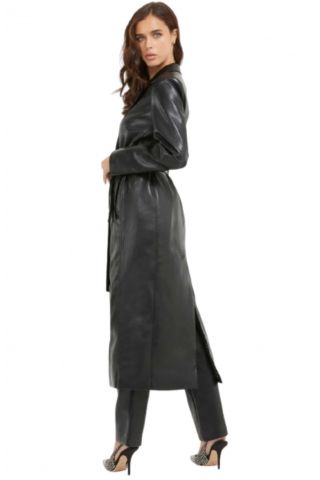 GUESS - GEA PU LEATHER COAT BLACK