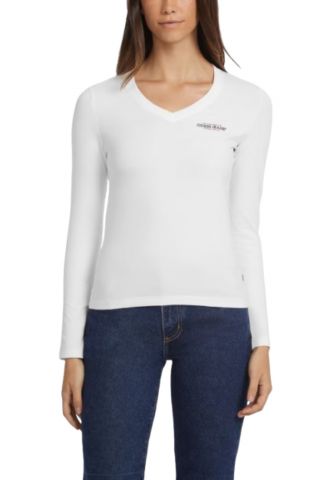 GUESS GJ LS VN SLIM MINI A - MID ORGANIC STRETCH JERSEY 180 WHITE