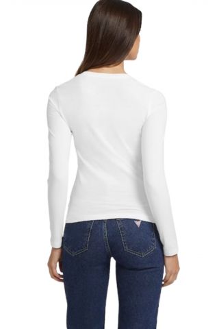 GUESS GJ LS VN SLIM MINI A - MID ORGANIC STRETCH JERSEY 180 WHITE