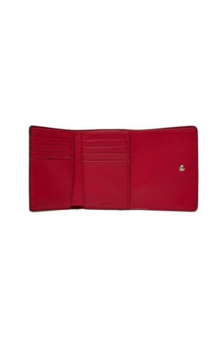 FURLA SFERA M COMPACT WALLET 100% LEATHER VINTELLO ROMA ROSSO VENEZIANO