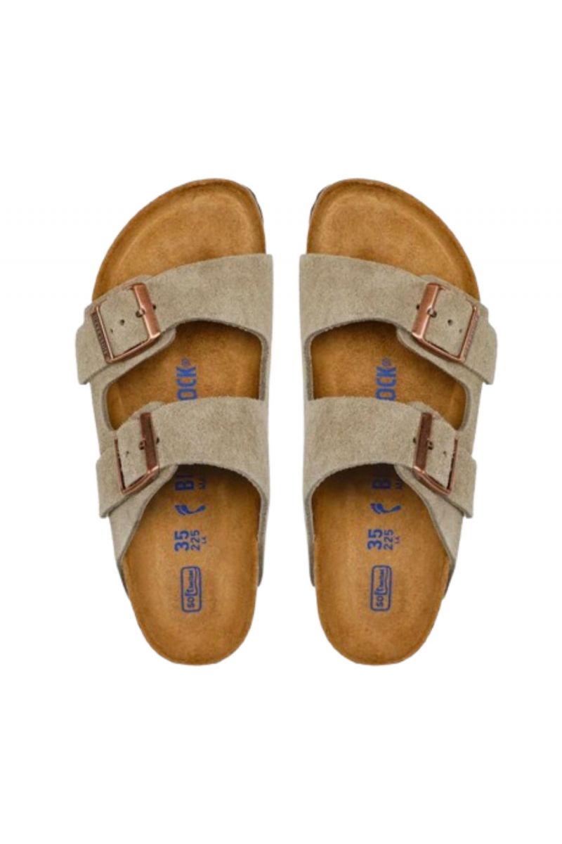 BIRKENSTOCK LEATHER ARIZONA S25 SFB LEVE TAUPE NORROW CORE ESSENTIAL UNISEX - 357543