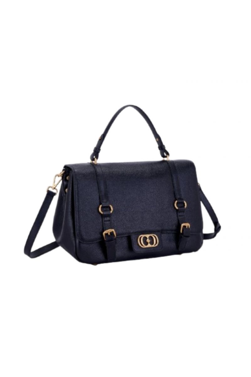 LA CARRIE ATENA LARGE SHOPPER TUMBLED LEATHER BLACK