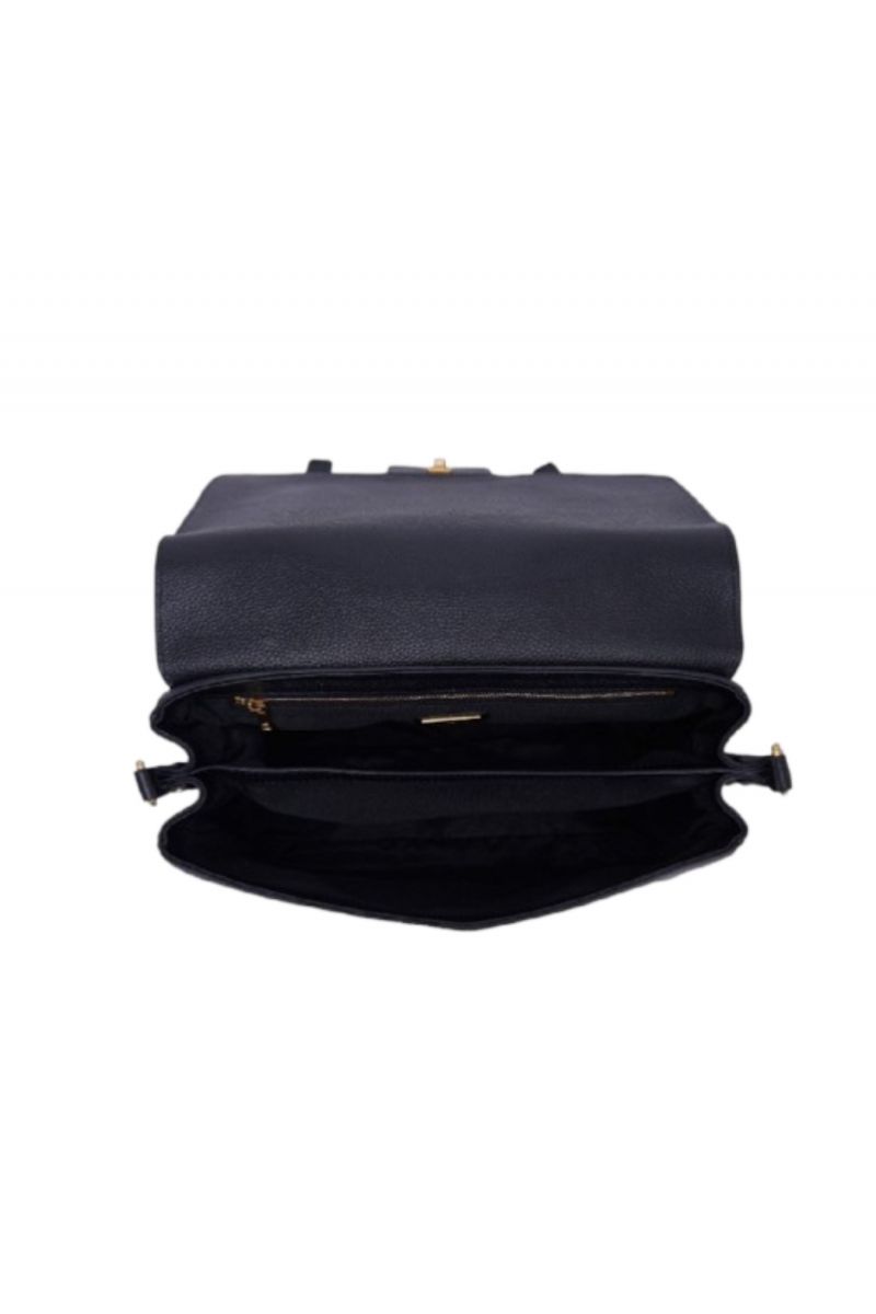 LA CARRIE ATENA LARGE SHOPPER TUMBLED LEATHER BLACK